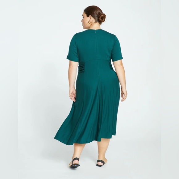 NEW Universal Standard Devi Liquid Jersey Swing Dress Blue Green 14 16 1X S NWT - Picture 2 of 10